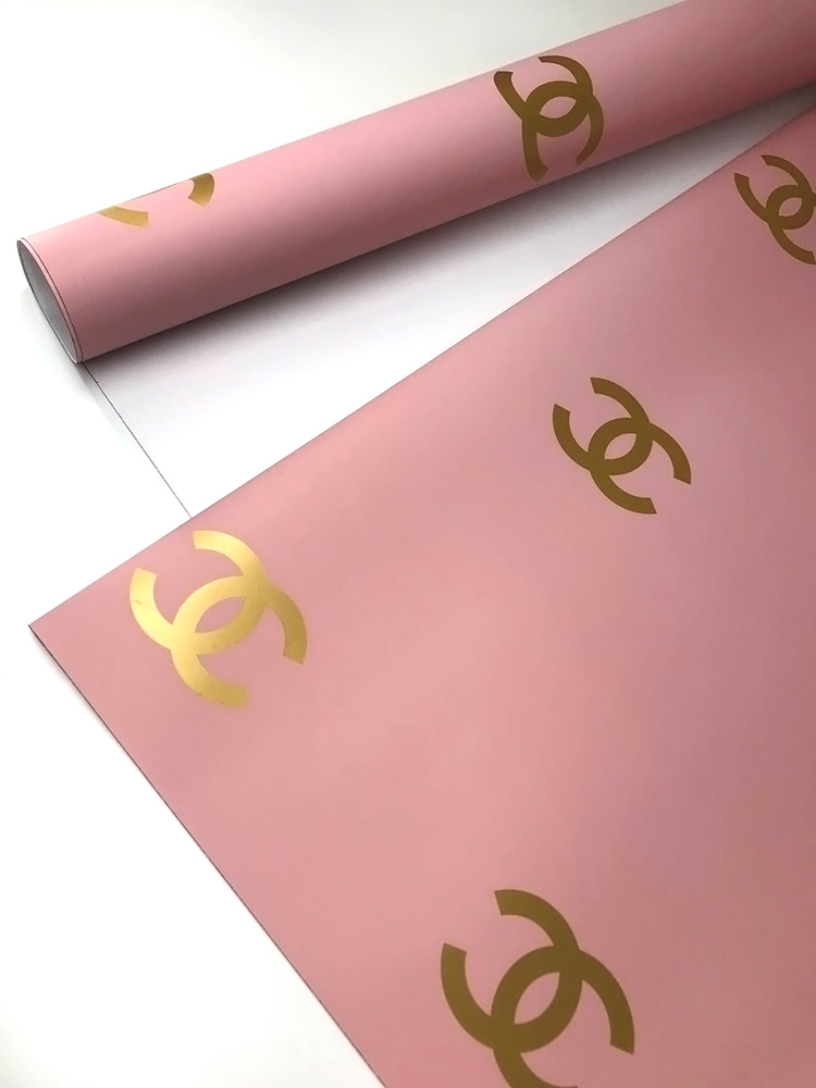 Упаковка для цветов пленка шанель 58*58 см 20 листов розовый пион