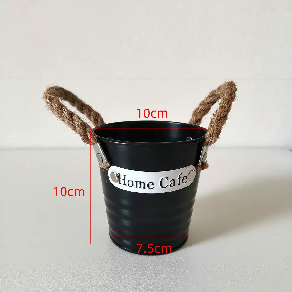 Ведро ручка канат Home Cafe черный 