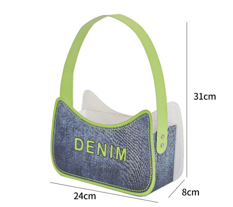 РАСПРОДАЖА! Сумка для цветов Denim зеленый 25*16*9 см