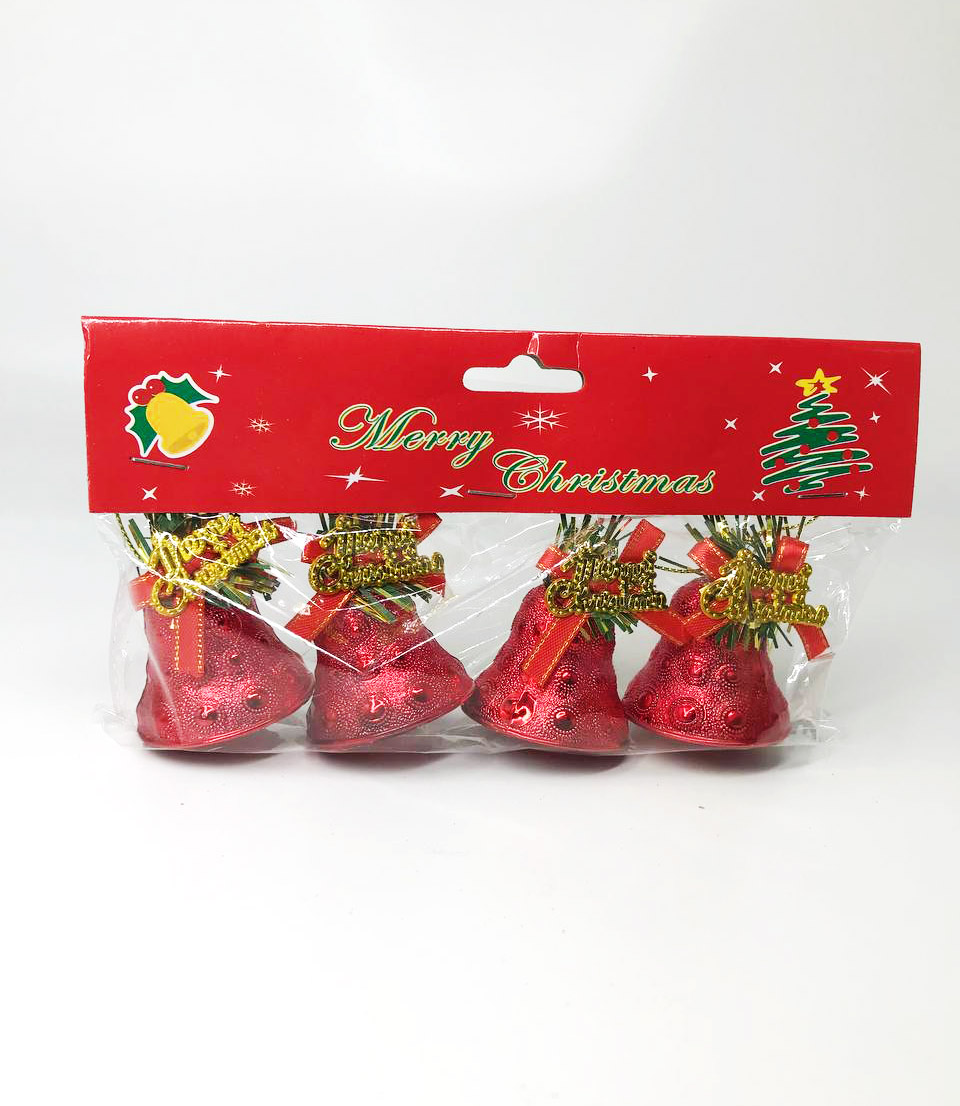 Колокольчики Merry christmas красные