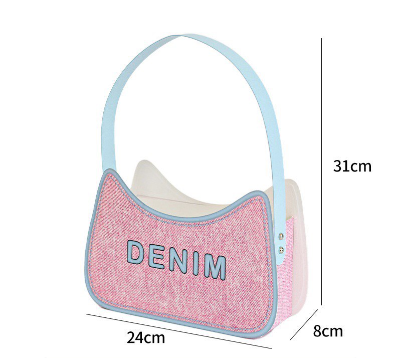 РАСПРОДАЖА! Сумка для цветов Denim голубой 25*16*9 см